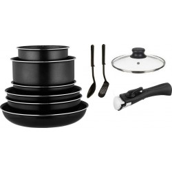 Arthur Martin Batterie de cuisine 10 pieces noir AM324B