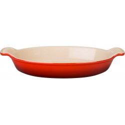 Le Creuset Moule - Plat Plat au four Heritage ovale cerise 28x35cm