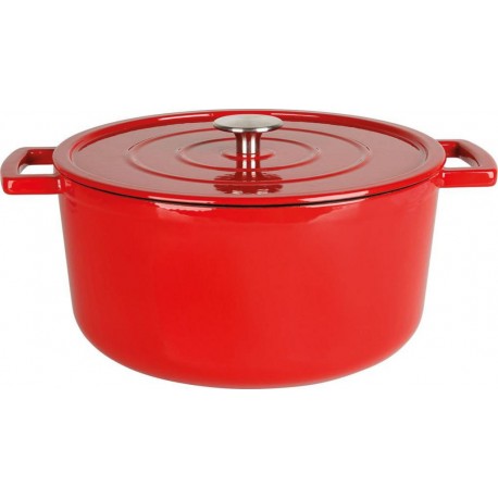 MegaStore Express Cocotte 6L rouge en fonte d'acier