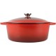 Actuel Cocotte ovale induction fonte d'acier émaillée 4 litres - L 27 x 21cm H 11,5cm