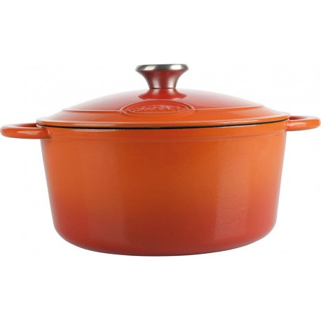 Sitram Cocotte en fonte ronde induction 5 litres orange