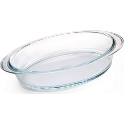 Pyrex Plat à four ovale en verre 39 x 27cm