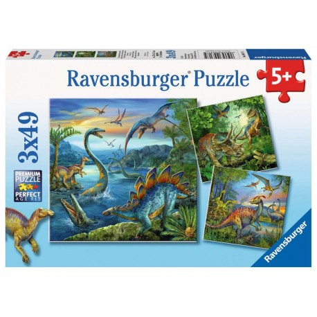 Ravensburger Puzzles 3x49 pièces - La fascination des dinosaures