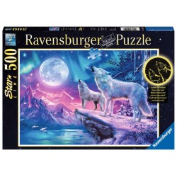 Ravensburger Puzzle 500 p Star Line - Loups sous les lumières du Nord