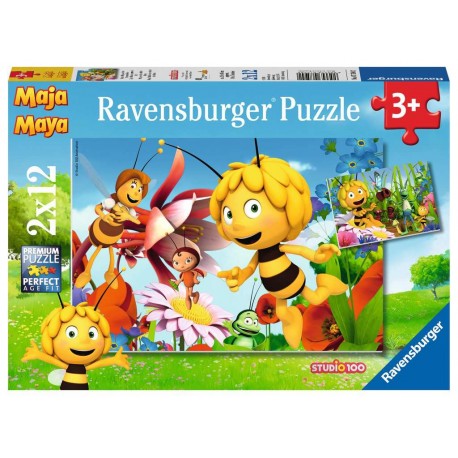 Ravensburger Puzzles 2x12 pièces - Maya l'abeille dans le pré de fleurs