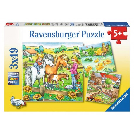 Ravensburger Puzzles 3x49 pièces - Animaux de la ferme