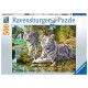 Ravensburger Puzzle 500 pièces - Famille de tigres blancs