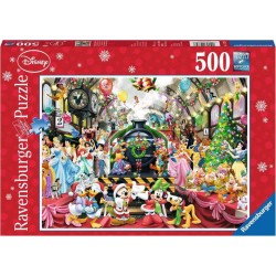 Puzzle 500 pièces : Le train de Noël Disney Ravensburger en