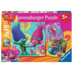 Ravensburger Puzzles 3x49 pièces - Le monde multicolore des Trolls