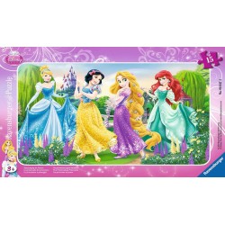 Ravensburger Puzzle cadre 15 pièces - La promenade des princesses / Disney Princesses