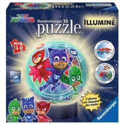 Ravensburger Puzzle 3D rond 72 p illuminé - Pyjamasques