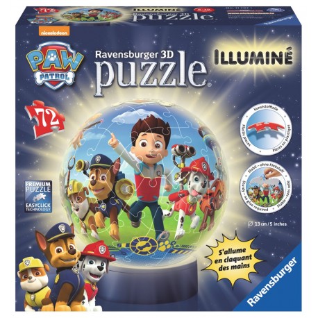 Ravensburger Puzzle 3D rond 72 p illuminé - Pat'Patrouille