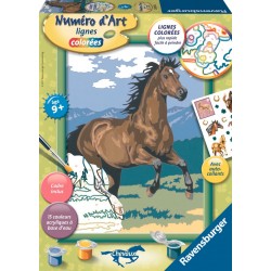 Ravensburger Numéro d'art - moyen - Etalon chocolat au galop