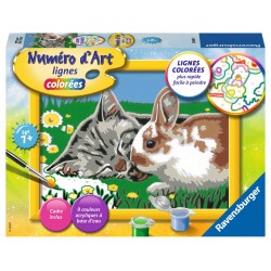 Ravensburger Numéro d'art - petit - Chaton et son compagnon le lapin