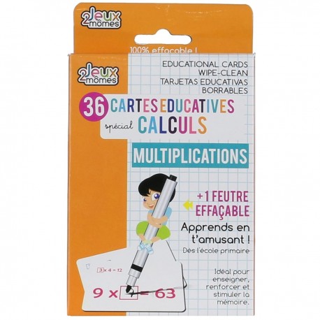 Jeux 2 Momes 36 Cartes éducatives mathématique - Multiplication