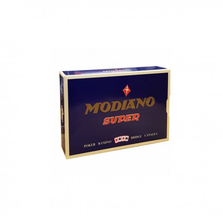 Modiano Duo Pack Modiano SUPER - 2 Jeux de 55 cartes 100% plastique - format poker - 4 index standards