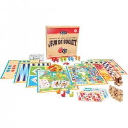 Jeujura Coffret de jeux de société traditionnels - Coffret en bois : 150 règles