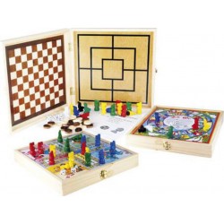 Jeujura Coffret bois : Jeux de société : 100 jeux