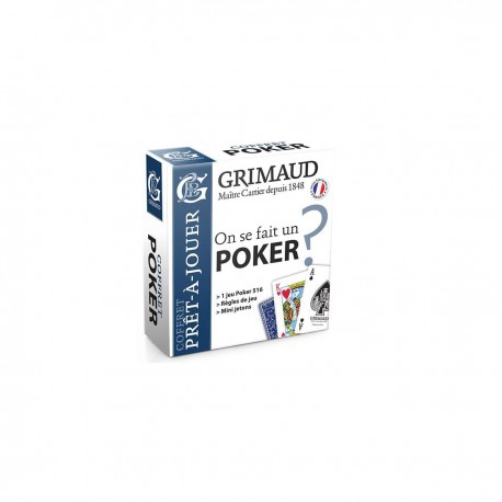 Grimaud On se fait un Poker ? - coffret Grimaud Origine - 1 jeux de 54 cartes cartonnées plastifiées - mini jetons