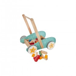 Chariot en Bois Enfant 40cm Multicolore