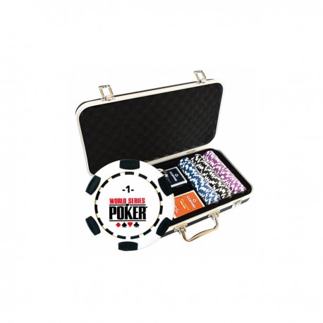 WSOP Mallette Premium de 300 jetons de poker WSOP - version TOURNOI - en clay composite 14g - avec accessoires