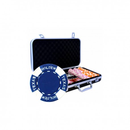 Texas Holdem Mallette Premium de 300 jetons de poker Texas Holdem - en Clay composite 12g - avec accessoires