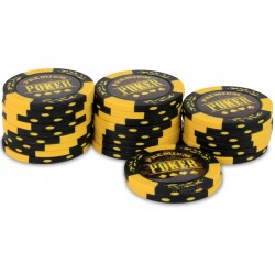 Pokeo Rouleau 25 jetons Premium Poker Jaune