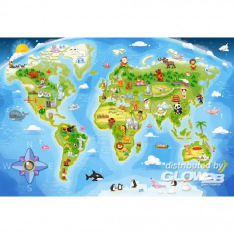 Castorland Puzzle World Map, Puzzle 40 pièces maxi