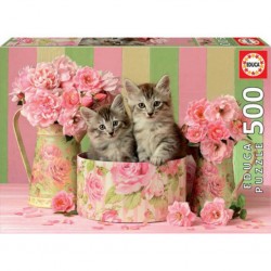 Educa Puzzle CHATONS AVEC DES ROSES