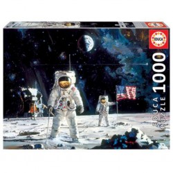 Educa Puzzle 1000 FIRST MEN ON THE MOON, ROBERT MCCALL