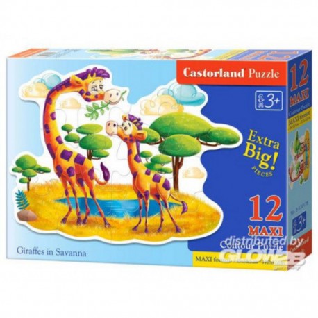 Castorland Puzzle Girafes à Savanna, puzzle 12 pièces maxi