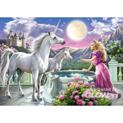 Castorland Puzzle Princesse et ses licornes, Puzzle 120 Tei