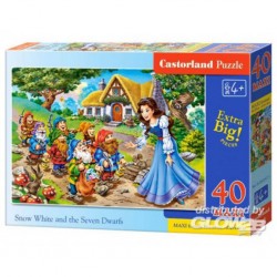 Castorland Puzzle White Snow et les Seven Dwaefs, puzzle 40 pièces maxi