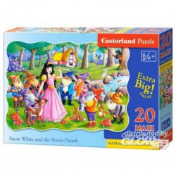 Castorland Puzzle Blanche-Neige et les Sept Nains, Puzzle 20 pièces maxi