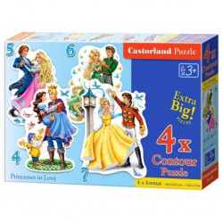 Castorland Puzzle Princesses in Love, Puzzle 4 + 5 + 6 + 7 Teile