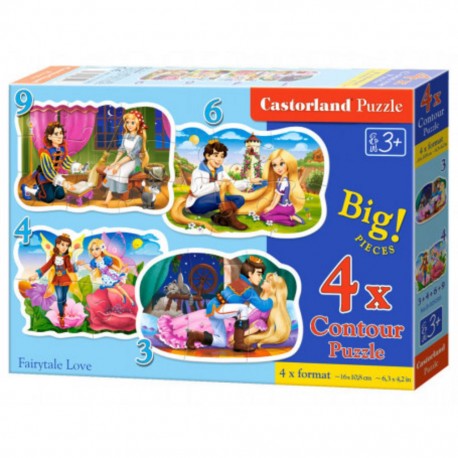 Castorland Puzzle Fairytale Love, Puzzle 3 + 4 + 6 + 9 Teile