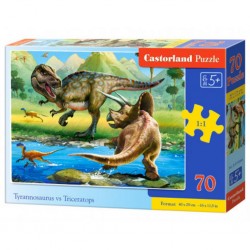 Castorland Puzzle Tyrannosaurus vs Triceratops, Puzzle 70 pièces