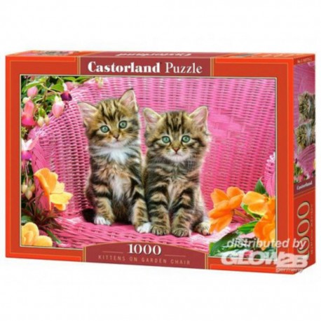 Castorland Puzzle Chatons sur chaise de jardin, puzzle 1000 partie