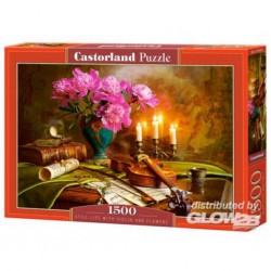 Castorland Puzzle Still Life sith Violon et fleurs, Puzzl 1500 parties