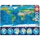 Educa Puzzle Mappemonde neon