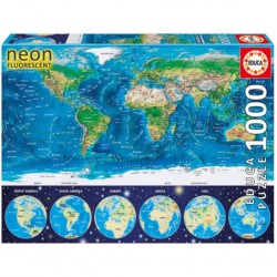 Educa Puzzle Mappemonde neon