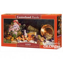 Castorland Puzzle Nature morte avec des fleurs et des fruits sur une table, puzzle 600 pièces