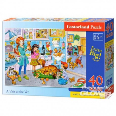 Castorland Puzzle Une visite au Vet, Puzzle 40 parties maxi