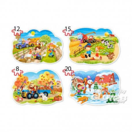 Castorland Puzzle Four Seasons, pièces 4x puzzle (8 + 12 + 15 + 20)