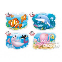 Castorland Puzzle Underwater World, 4x Puzzle (8 + 12 + 15 + 20) Te