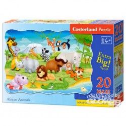 Castorland Puzzle Animaux africains, Puzzle 20 pièces maxi