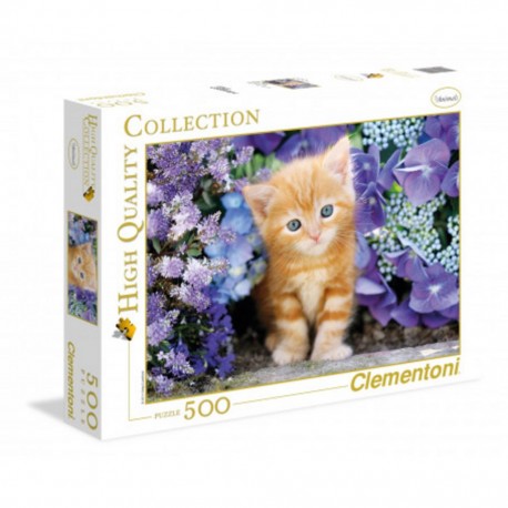 Clementoni Puzzle Le chat roux dans les fleurs