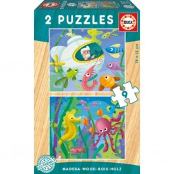 Educa Puzzle Puzzle bois animaux aquatiques