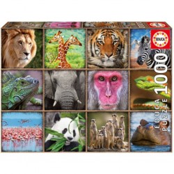 Educa Puzzle Collage d'animaux sauvages