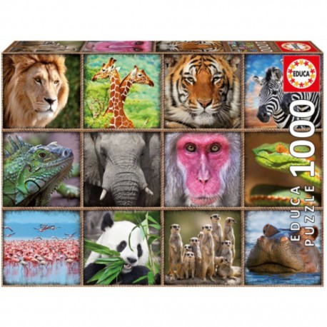 Educa Puzzle Collage d'animaux sauvages